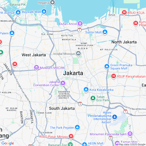 Map showing the Darc studio location in Kuningan, Jakarta