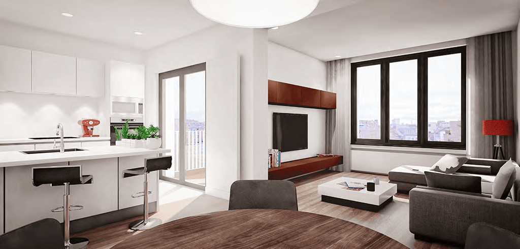 2BR Apartment Unit, Brussels — hero, architectural render.