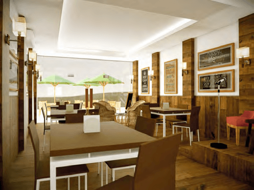 Wu's Bistro — gallery image, architectural render.