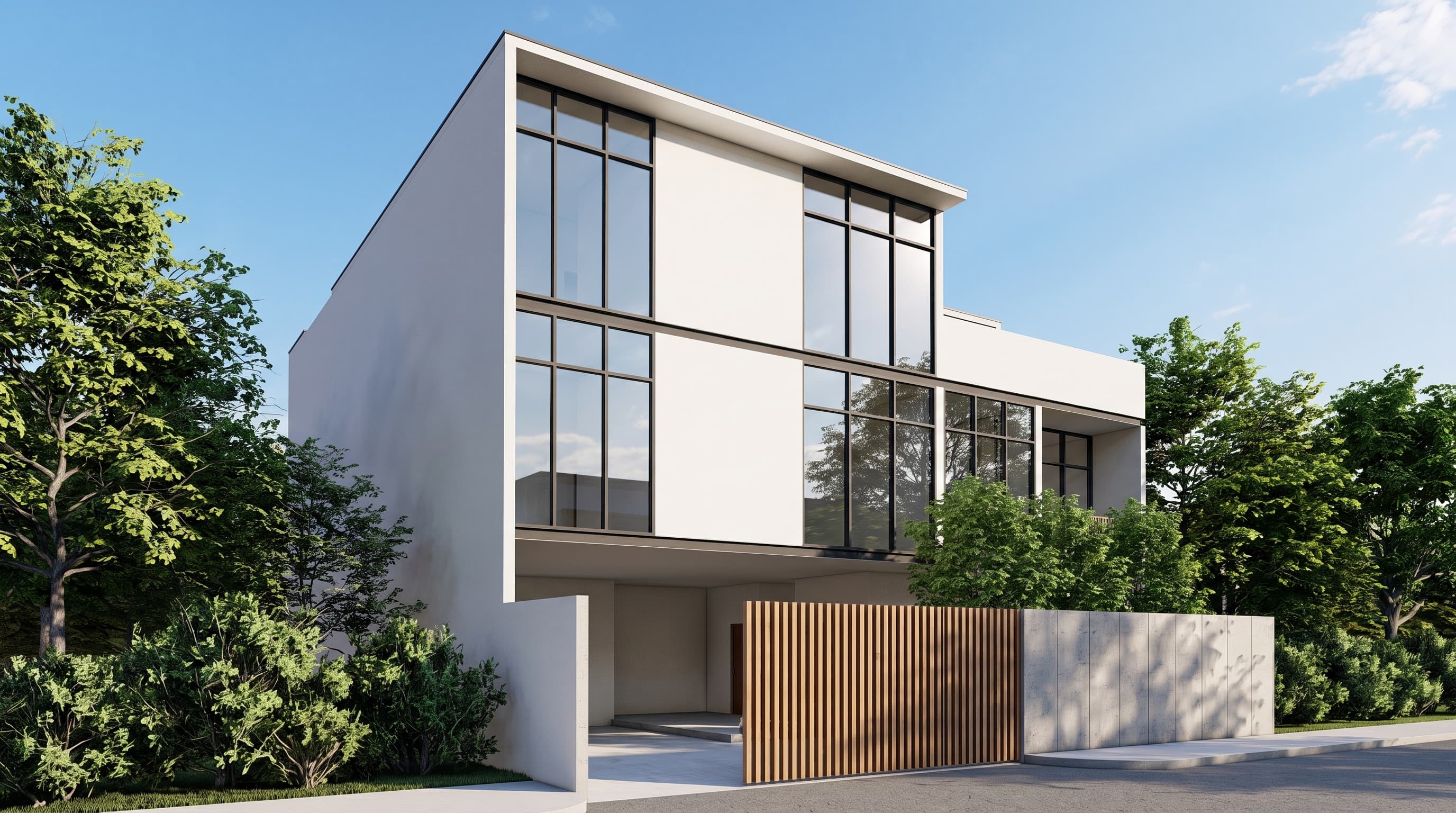 L House exterior, angled view